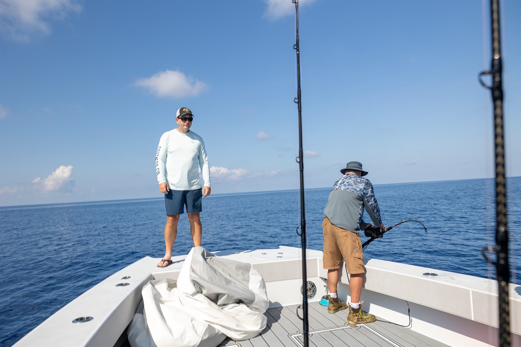 Anglers aboard a boat on a DTB trip; general photograph