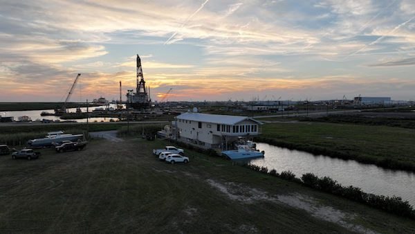 Aerial view of the DTB waterfront base and docks